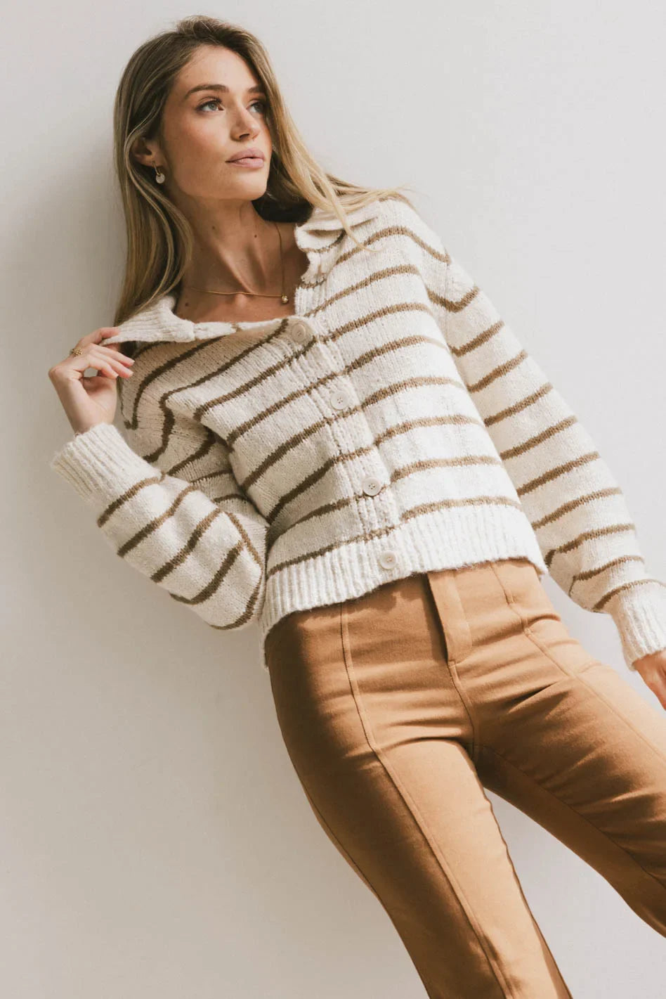 Collared sweater in cream