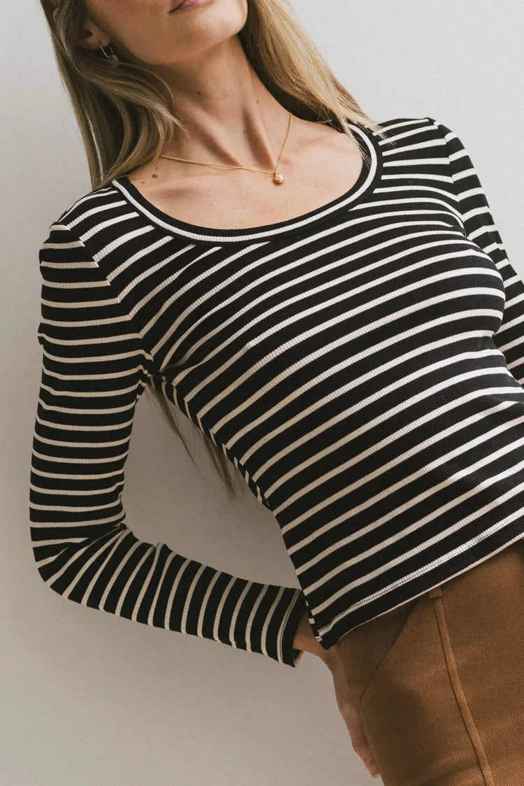 Knit top in black