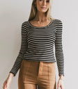 Round neck top in black