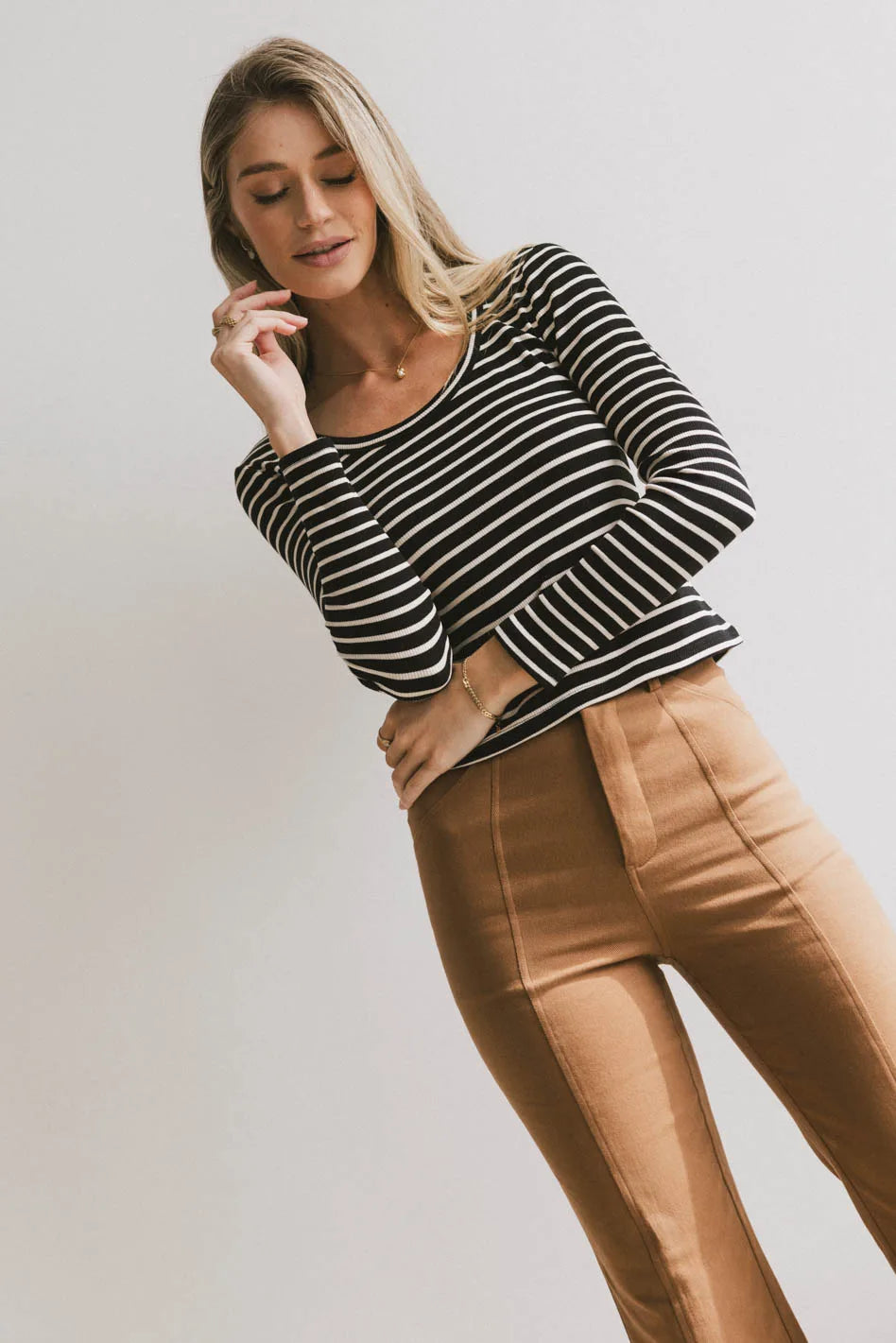 Long sleeves top in black