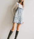 Mini denim overall in light wash