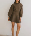Dolores Knit Mini Dress in Mocha - FINAL SALE