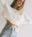 Long sleeves top in ivory