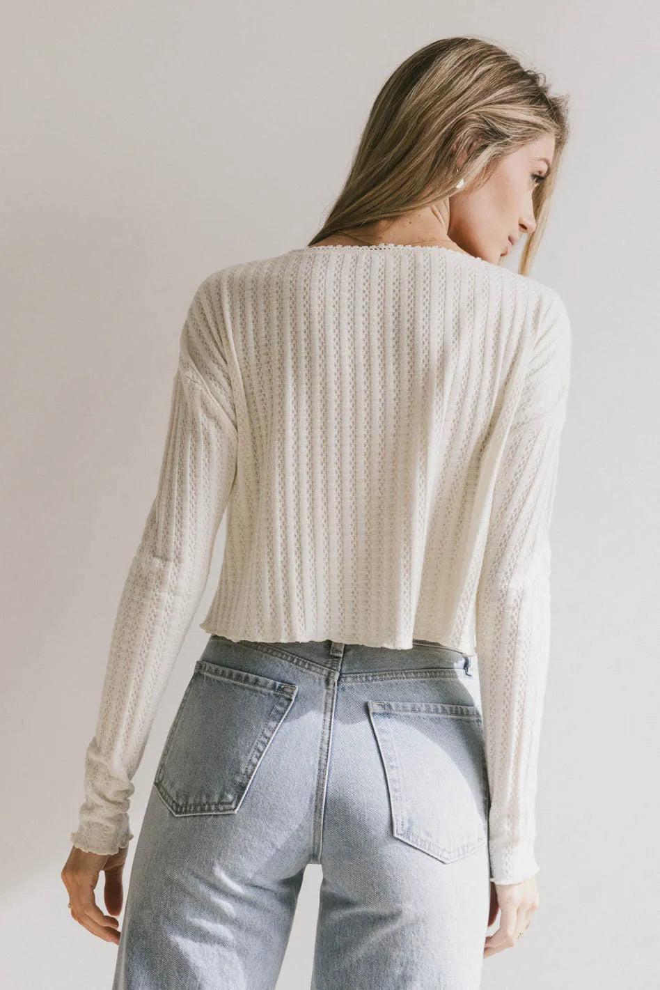 Plain color top in ivory