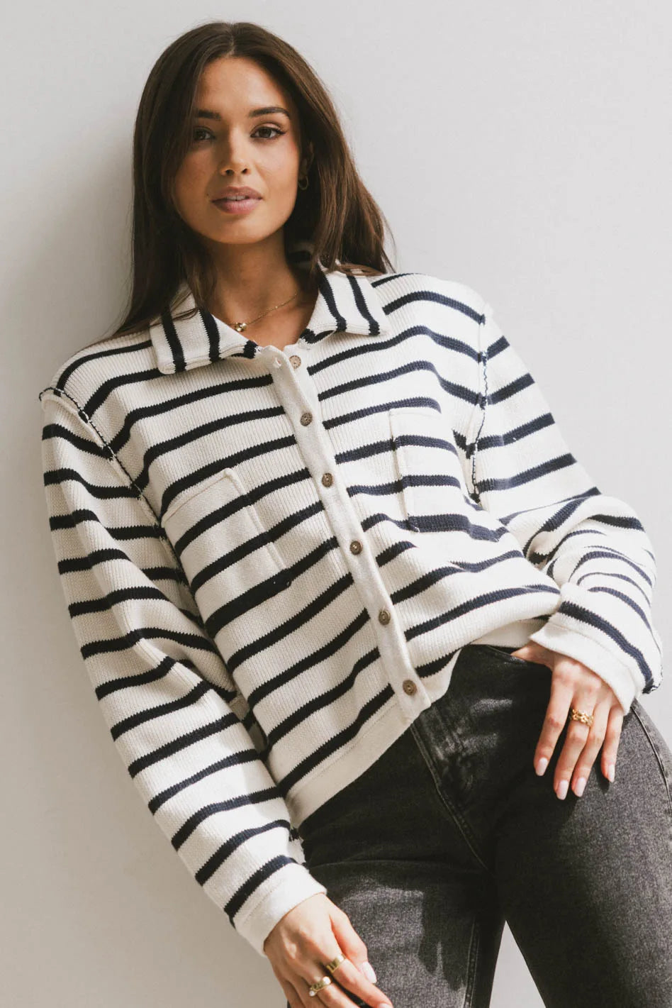 Button up striped cardigan