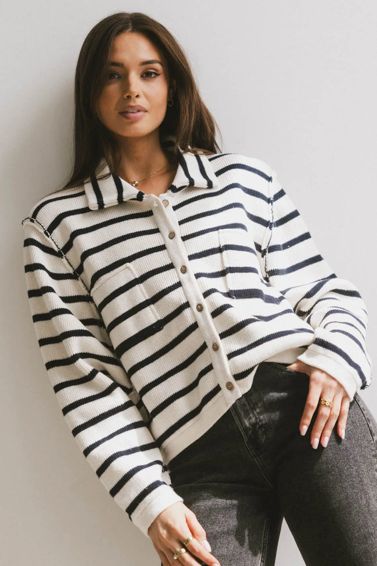 Button up striped cardigan
