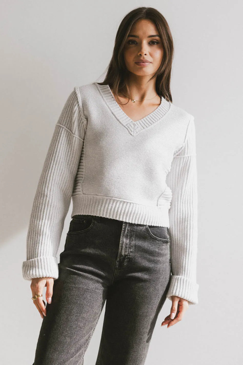 Long sleeves sweater in grey
