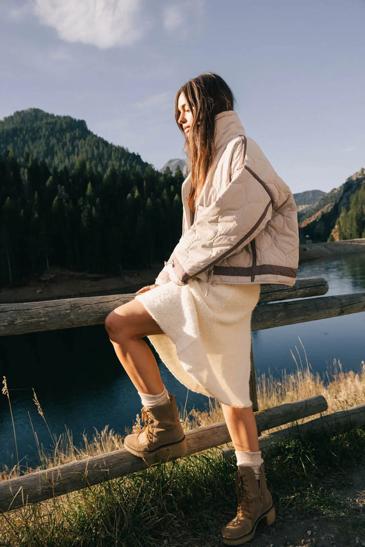 Quilted jacket in beige