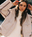 Two hand pockets jacket in beige