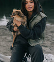 olive puffer vest