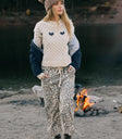 Two hand pockets pants in leopard
