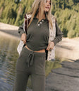 Knit sweater in olive