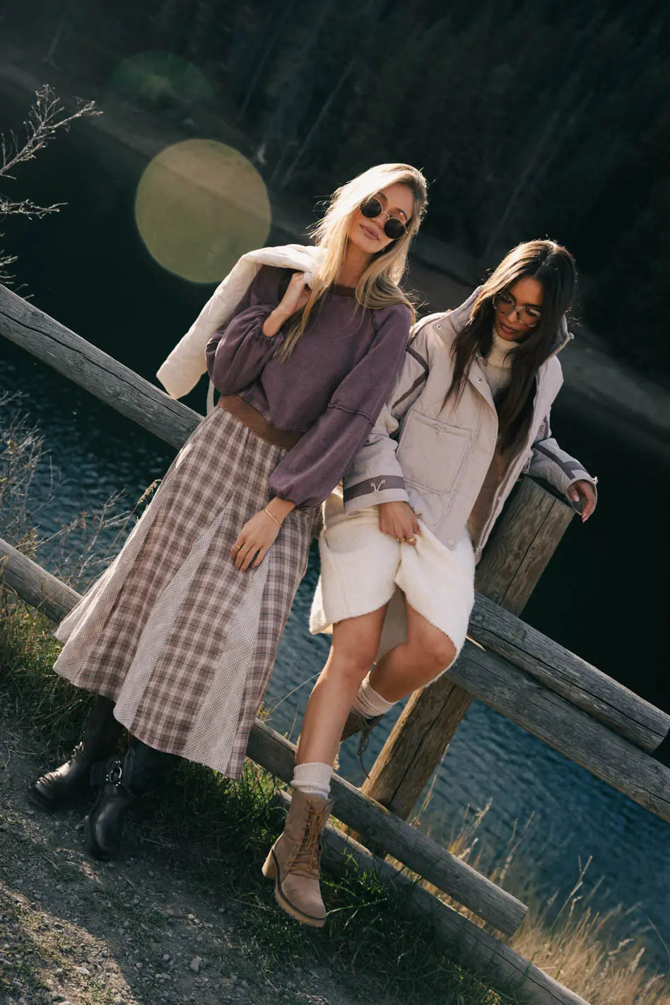 Maxi skirt in mauve