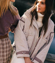 Long sleeves quilted jacket