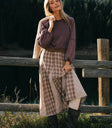 Plaid maxi skirt in mauve