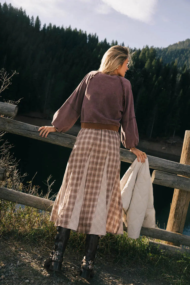 Flowy maxi skirt in mauve