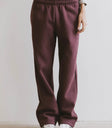 Elastic waist sweatpants in burgundy
