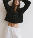 Long sleeves basic top in black