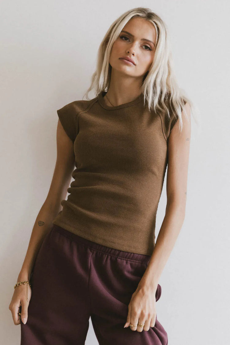 Knit top in brown