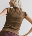 Plain color top in brown