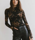 Mock neck top in black