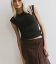Short sleeves top in black