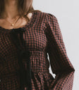 Round neck top in burgundy
