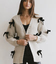 Long sleeves cardigan in taupe