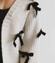 Cardigan with velvet bows