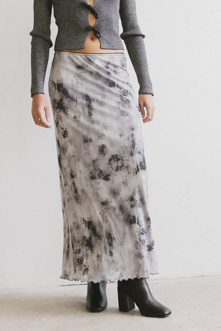 Elastic waist skirt in grey