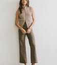 Mock neck top in mocha