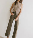 Two hand pockets pants in olive