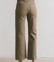 Two back pockets pants in olive