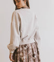 Plain color sweater in bone