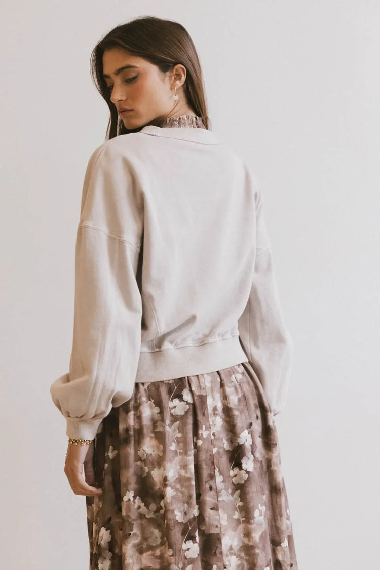 Plain color sweater in bone