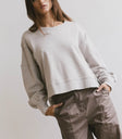 Round neck sweater in grey