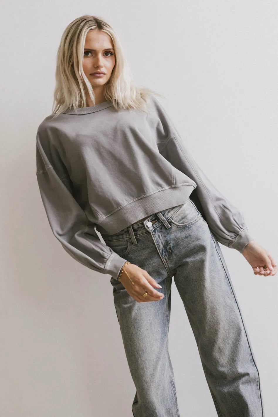 Long sleeves top in grey
