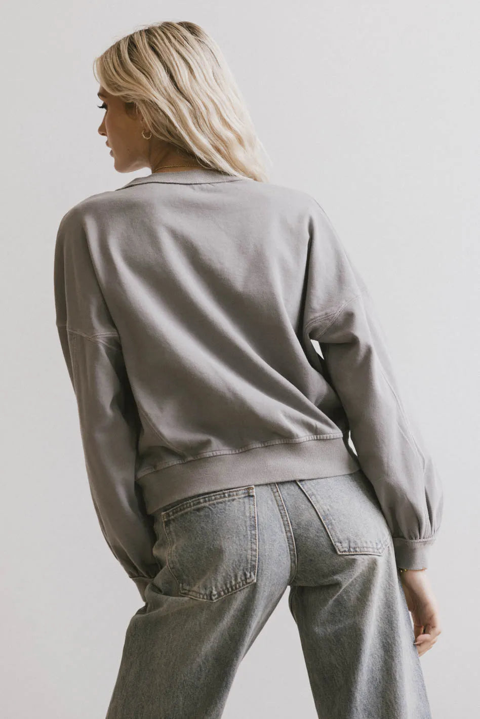 Plain color top in grey