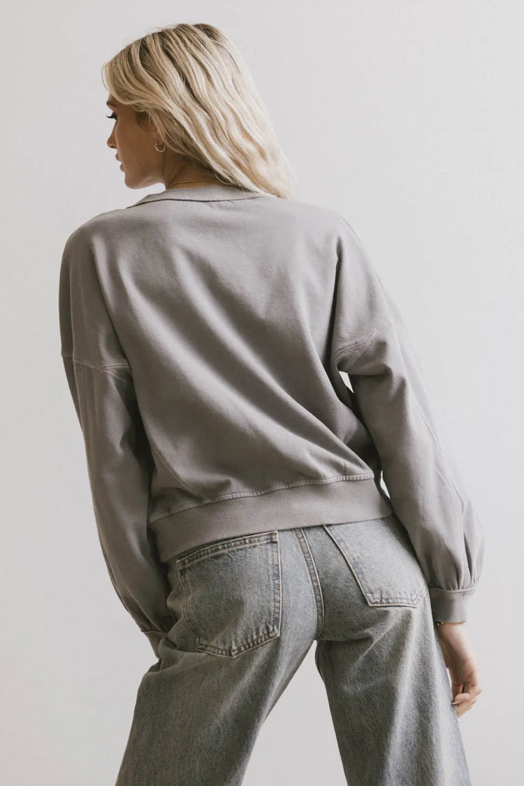 Plain color top in grey