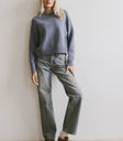 Round neck sweater in blue