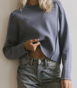 Knit sweater in blue