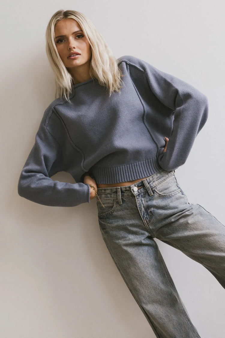 Long sleeves sweater in blue