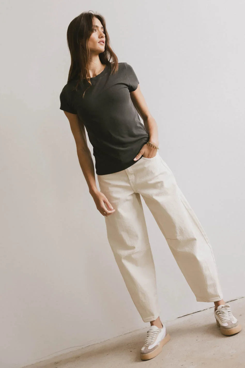 Ribbed top in grey