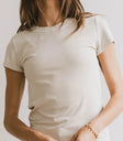 Short sleeves top in ivory