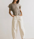 Short sleeves top in olive