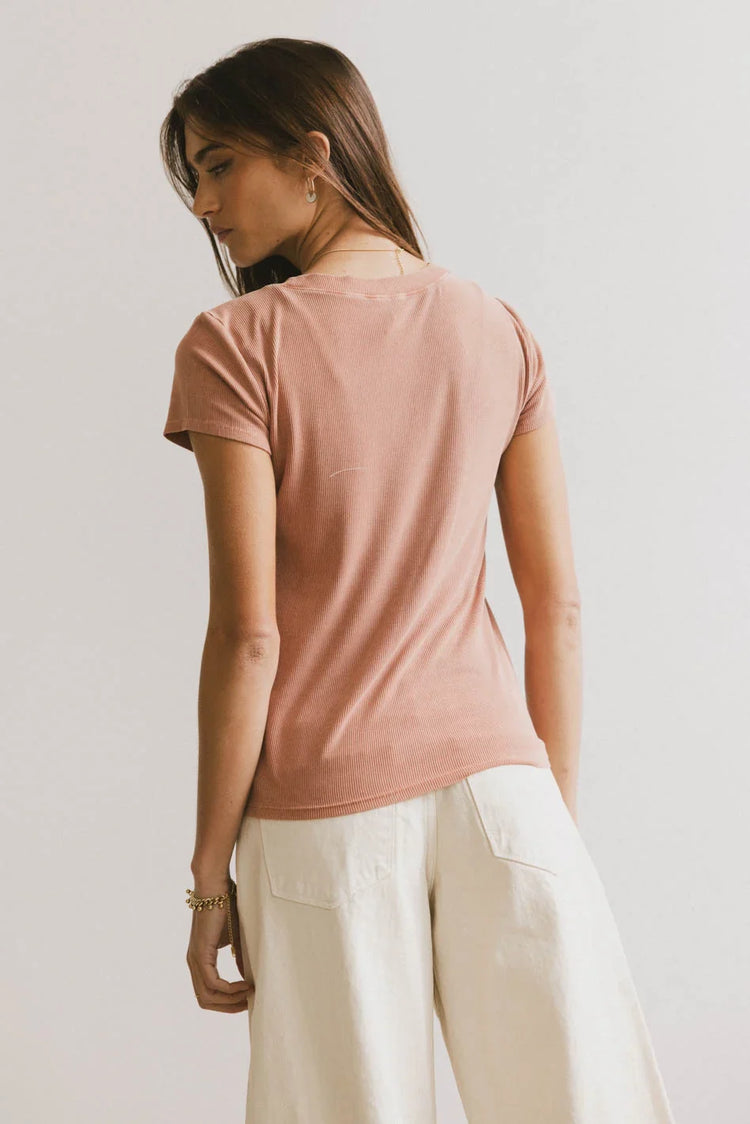 Knit top in terracotta