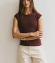 Short sleeves top in wine