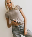 Knit top in taupe