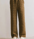 Elastic waist pants in mustard