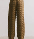 Quilted pants in mustard